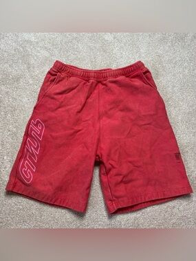 Heron Preston Red logo sweat shorts medium